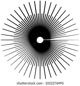 Geometric radial element. Abstract concentric, radial geometric motif