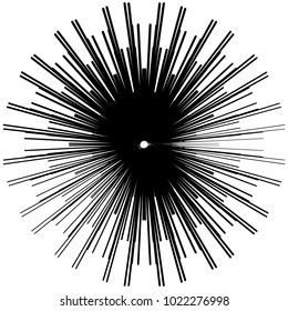 Geometric radial element. Abstract concentric, radial geometric motif
