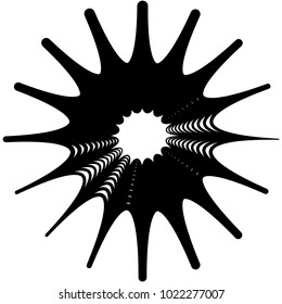 Geometric radial element. Abstract concentric, radial geometric motif