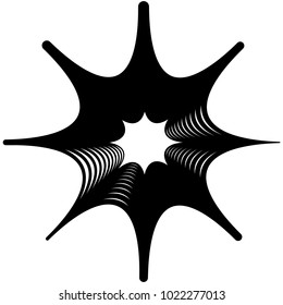 Geometric radial element. Abstract concentric, radial geometric motif