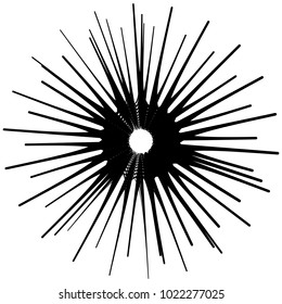 Geometric radial element. Abstract concentric, radial geometric motif