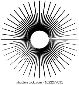 Geometric radial element. Abstract concentric, radial geometric motif