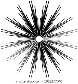 Geometric radial element. Abstract concentric, radial geometric motif