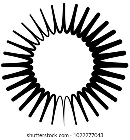Geometric radial element. Abstract concentric, radial geometric motif