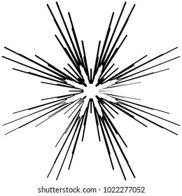 Geometric radial element. Abstract concentric, radial geometric motif