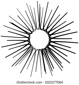 Geometric radial element. Abstract concentric, radial geometric motif