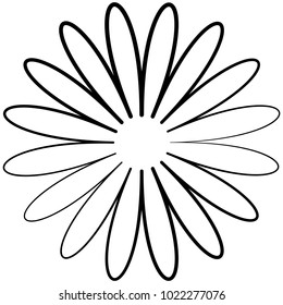 Geometric radial element. Abstract concentric, radial geometric motif
