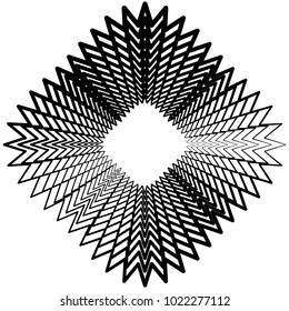 Geometric radial element. Abstract concentric, radial geometric motif