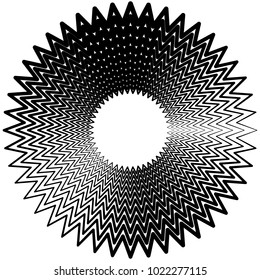Geometric radial element. Abstract concentric, radial geometric motif