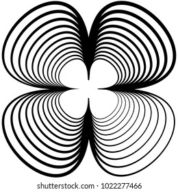 Geometric radial element. Abstract concentric, radial geometric motif