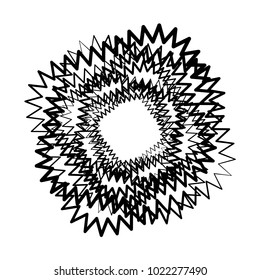 Geometric radial element. Abstract concentric, radial geometric motif