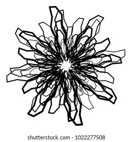 Geometric radial element. Abstract concentric, radial geometric motif
