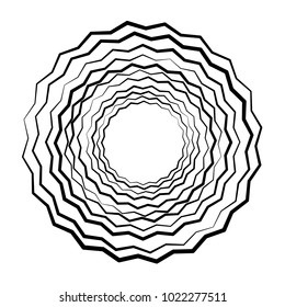 Geometric radial element. Abstract concentric, radial geometric motif