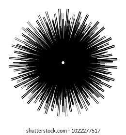 Geometric radial element. Abstract concentric, radial geometric motif