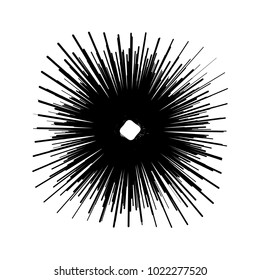 Geometric radial element. Abstract concentric, radial geometric motif