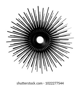 Geometric radial element. Abstract concentric, radial geometric motif