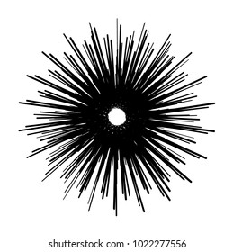 Geometric radial element. Abstract concentric, radial geometric motif