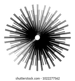 Geometric radial element. Abstract concentric, radial geometric motif