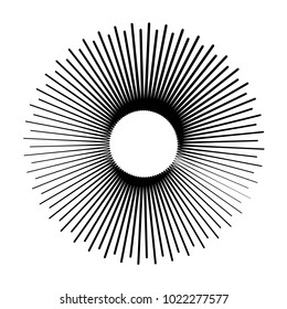 Geometric radial element. Abstract concentric, radial geometric motif