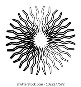 Geometric radial element. Abstract concentric, radial geometric motif