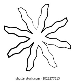 Geometric radial element. Abstract concentric, radial geometric motif
