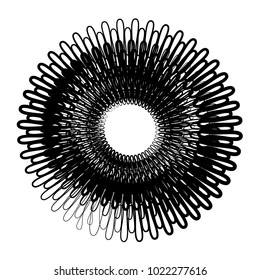 Geometric radial element. Abstract concentric, radial geometric motif