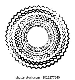 Geometric radial element. Abstract concentric, radial geometric motif