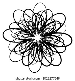 Geometric radial element. Abstract concentric, radial geometric motif