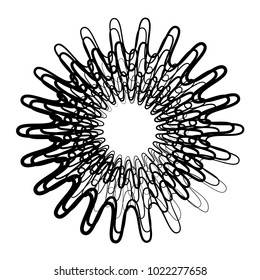 Geometric radial element. Abstract concentric, radial geometric motif