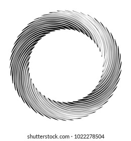 Geometric radial element. Abstract concentric, radial geometric motif