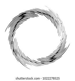 Geometric radial element. Abstract concentric, radial geometric motif