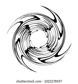Geometric radial element. Abstract concentric, radial geometric motif