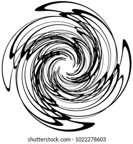 Geometric radial element. Abstract concentric, radial geometric motif
