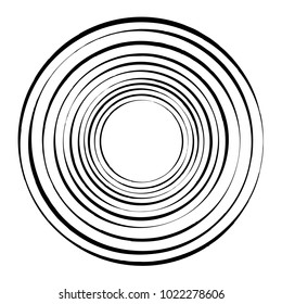 Geometric radial element. Abstract concentric, radial geometric motif
