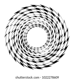 Geometric radial element. Abstract concentric, radial geometric motif
