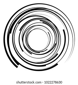 Geometric radial element. Abstract concentric, radial geometric motif