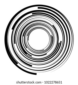 Geometric radial element. Abstract concentric, radial geometric motif