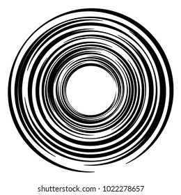 Geometric radial element. Abstract concentric, radial geometric motif