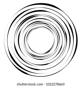 Geometric radial element. Abstract concentric, radial geometric motif