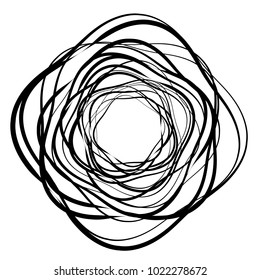 Geometric radial element. Abstract concentric, radial geometric motif