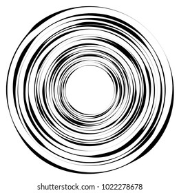 Geometric radial element. Abstract concentric, radial geometric motif