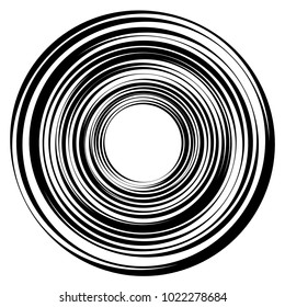 Geometric radial element. Abstract concentric, radial geometric motif