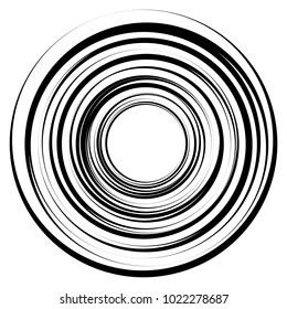 Geometric radial element. Abstract concentric, radial geometric motif