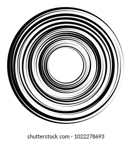 Geometric radial element. Abstract concentric, radial geometric motif