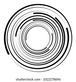 Geometric radial element. Abstract concentric, radial geometric motif