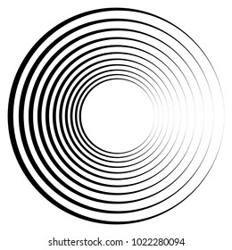 Geometric radial element. Abstract concentric, radial geometric motif