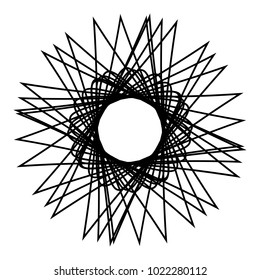 Geometric radial element. Abstract concentric, radial geometric motif