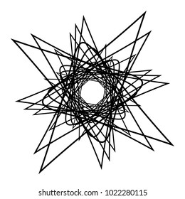 Geometric radial element. Abstract concentric, radial geometric motif
