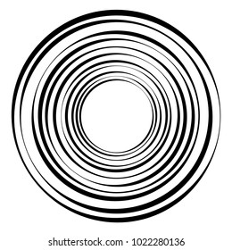 Geometric radial element. Abstract concentric, radial geometric motif