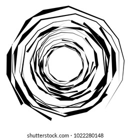 Geometric radial element. Abstract concentric, radial geometric motif